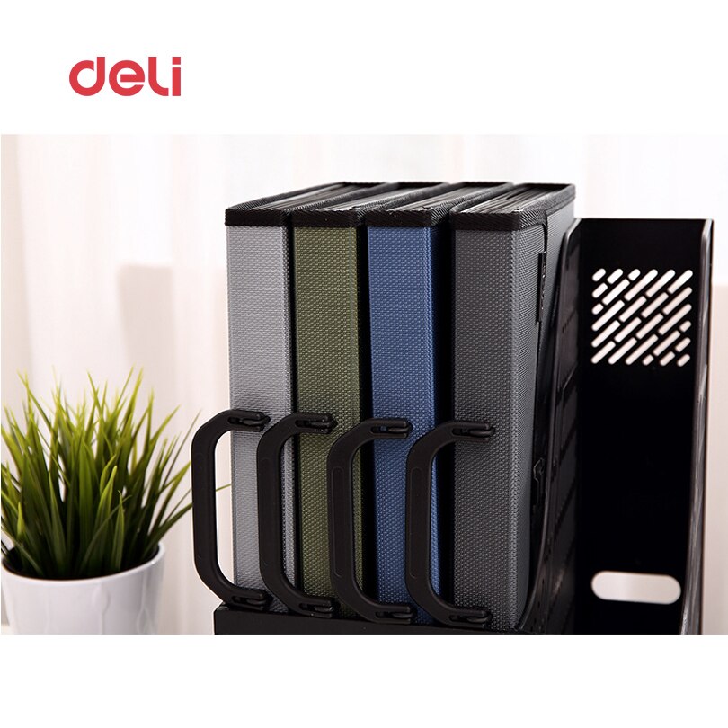 Deli stationery File Folder A4 12 packet durable Expanding Wallet Manage files Organizer Paper Holder Document expanding wallet