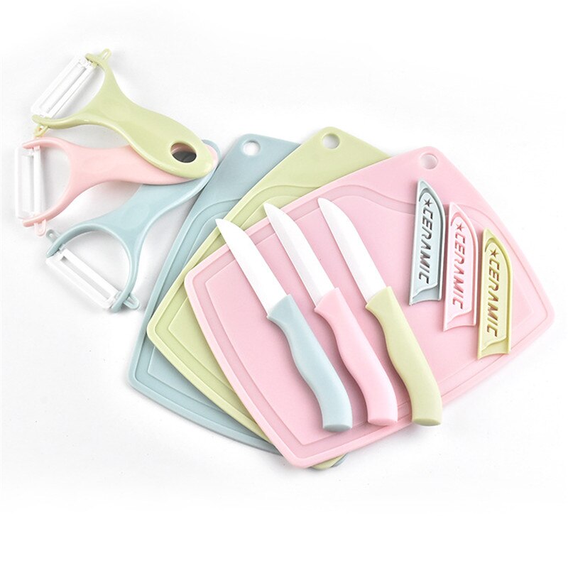 3Pcs Keramische Dunschiller Snijplank Fruit Mes Groente Snijmachine Fruit Mes Handig En Praktisch Keukengerei Set