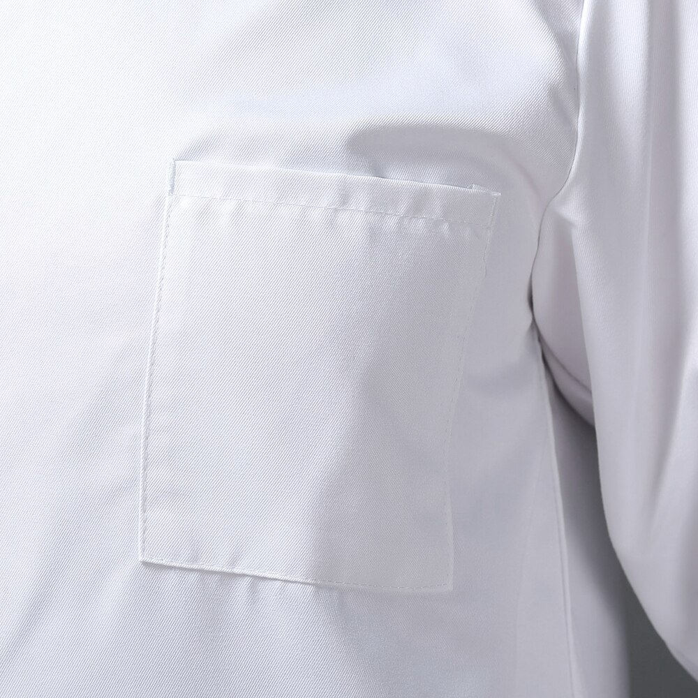 Høy unisex tilfeldig kokkejakke enkeltspent ståkrage kjøkken catering restaurant service arbeid uniform engros