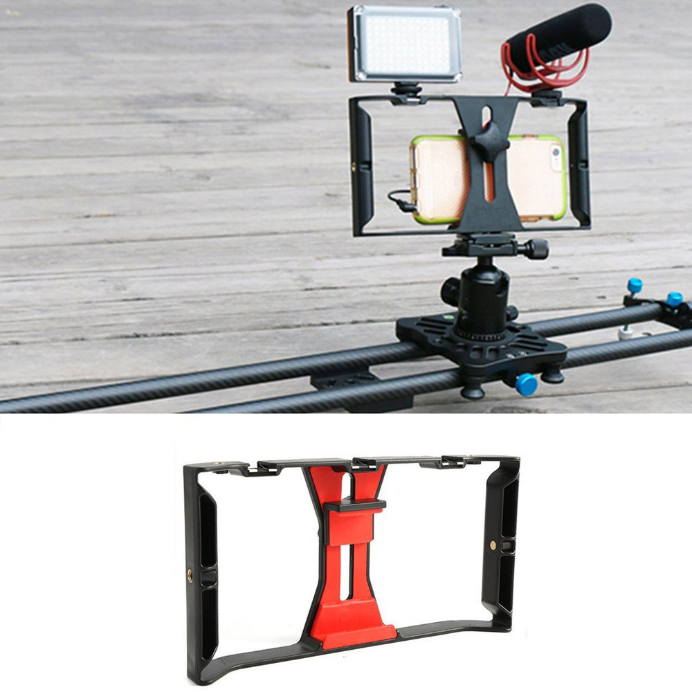 Kamera mobiltelefon stabilisator smartphone holder telefon håndtag beslag stabilisator anti-shake håndholdt skalerbar holder