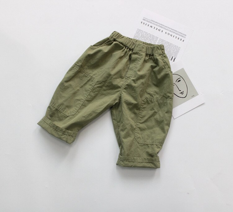 Pantalon Cargo de Style coréen pour bébés garçons, vêtements pour enfants, couleur Pure, pour tout-petits, été: 5T
