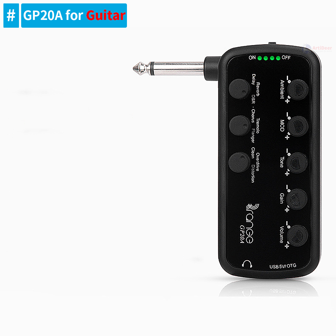 Electric Guitar Pedals Headphone Amp Mini Multi-Effects Effector Delay Reverb Overdrive Bass Amplifier Distortion Pedalboard: WHITE