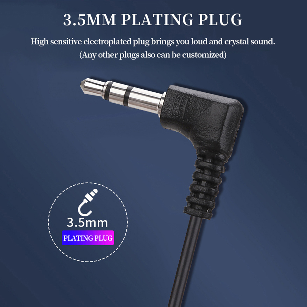 D-förmiger weicher Ohrbügel-Ohrhörer, 3,5-mm-Stecker, einseitiger Headset-Kopfhörer für Laptop-PC