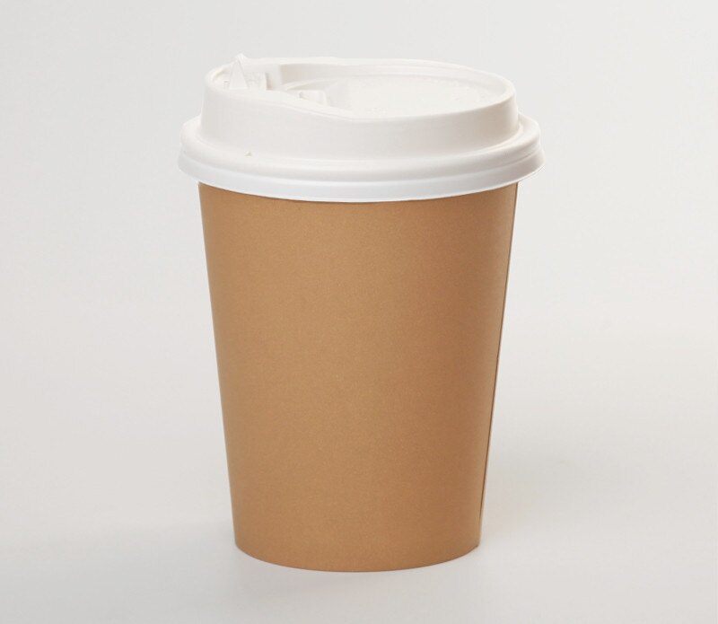 Taza de café desechable gruesa de una sola capa de papel Kraft, 8oz/12oz/16 leche onzas, vasos de embalaje para llevar Zumo de té con tapa, 50 Uds.: cup and whtie lid / 12oz 400ml 50pcs