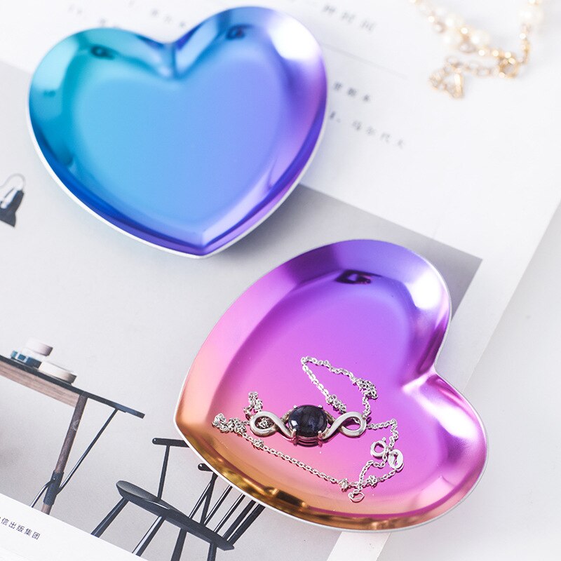 Nordic Rose Gold Metal Storage Tray Luxurious Brass Gold Silver Oval Plate Iron Fruit Plate Jewelry Display Tray for Home Decor