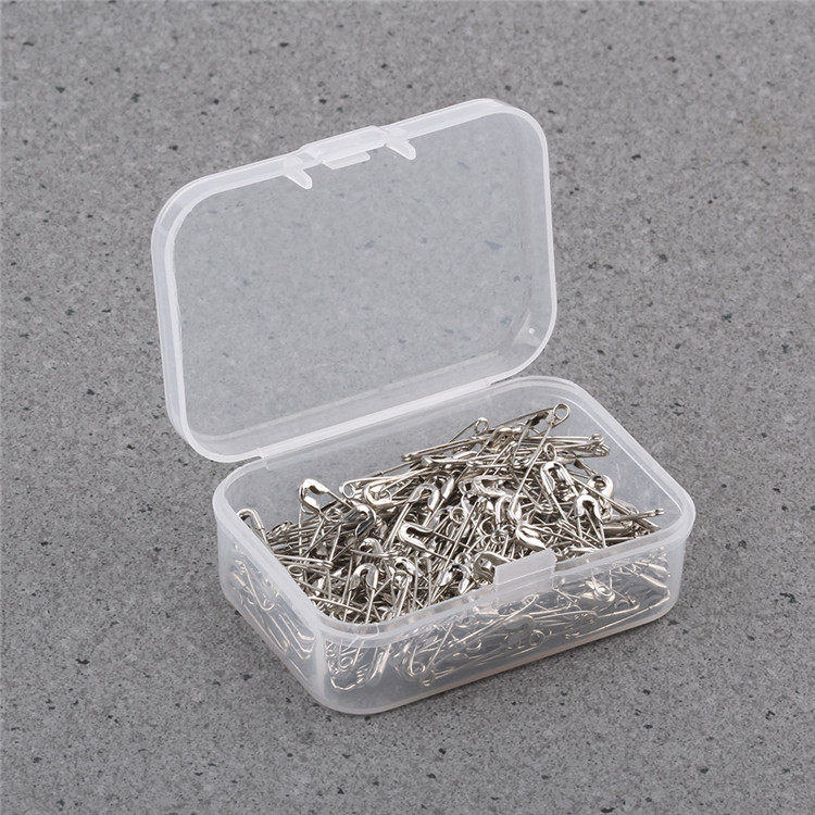 200 stykker / æske metal sikkerhedsnåle 20mm gylden sort sølvgrå anti kobber tag pins tøj hangtag pins: Flis