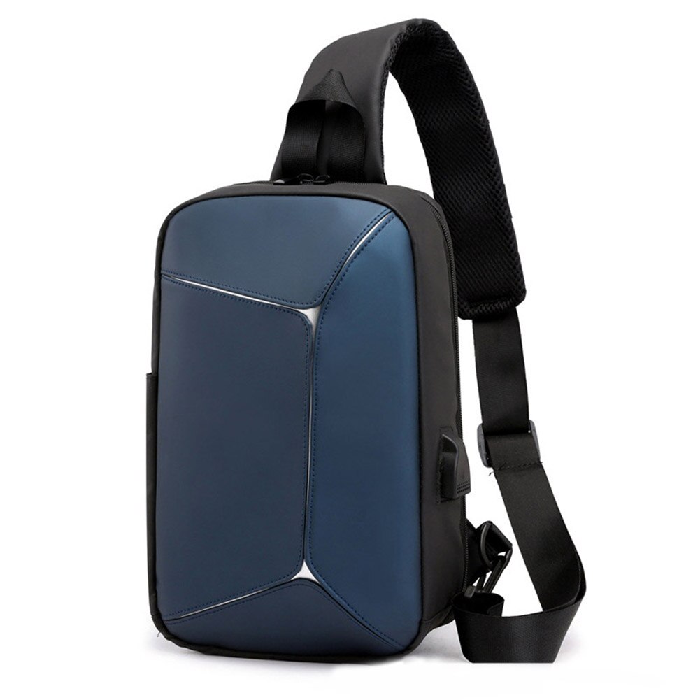 Mannen Borst Schoudertas Crossbody Tas Waterdichte Grote Capaciteit Voor Mobiele Telefoon: blue