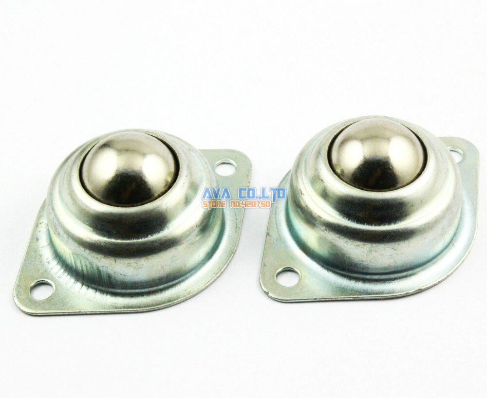2 Pieces Flange Mount 1" Ball Transfer Bearing Unit Conveyor Roller Steel Ball