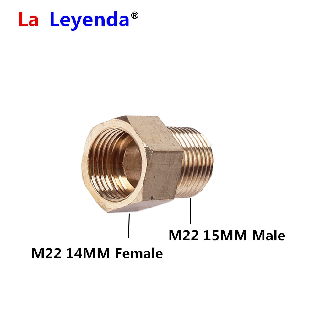 Messing højtryksrenser kobling  m22 diameter 15mm han til  m22 14mm indvendig gevind konnektor indvendig gevind slange rør adaptere