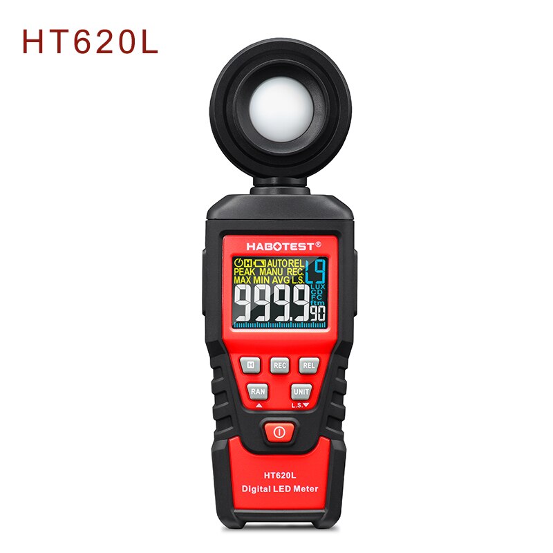Handheld Light Meter LUX Digital Luxmeter Luminance Lux Fc Test Max Min Luminometer Photometer HT620 Series: HT620L