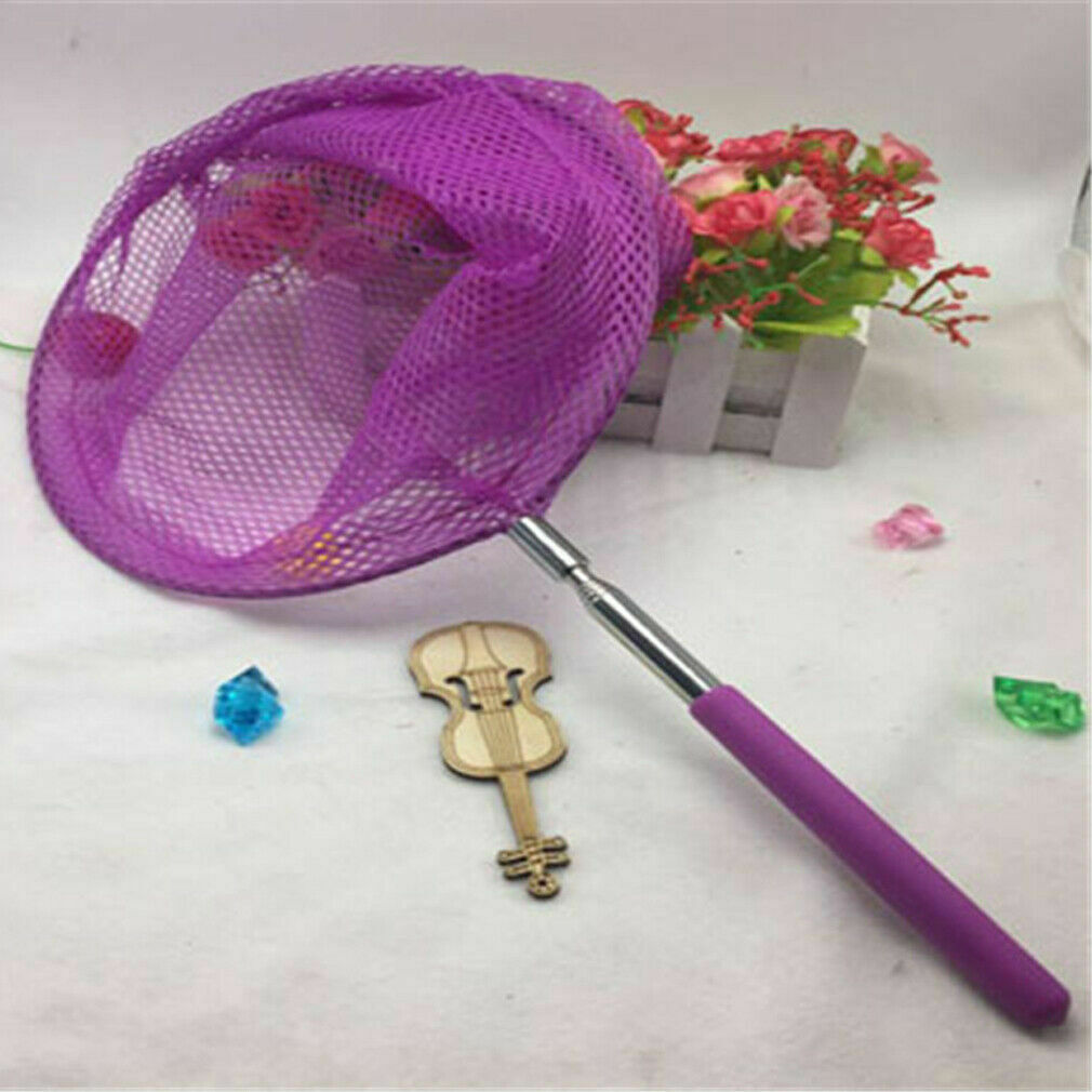 Kids Uitschuifbare Visnet Telescopische Handvat Vis Bug Vlinder Insect Capture Zwembad Cleaning Tools: Paars