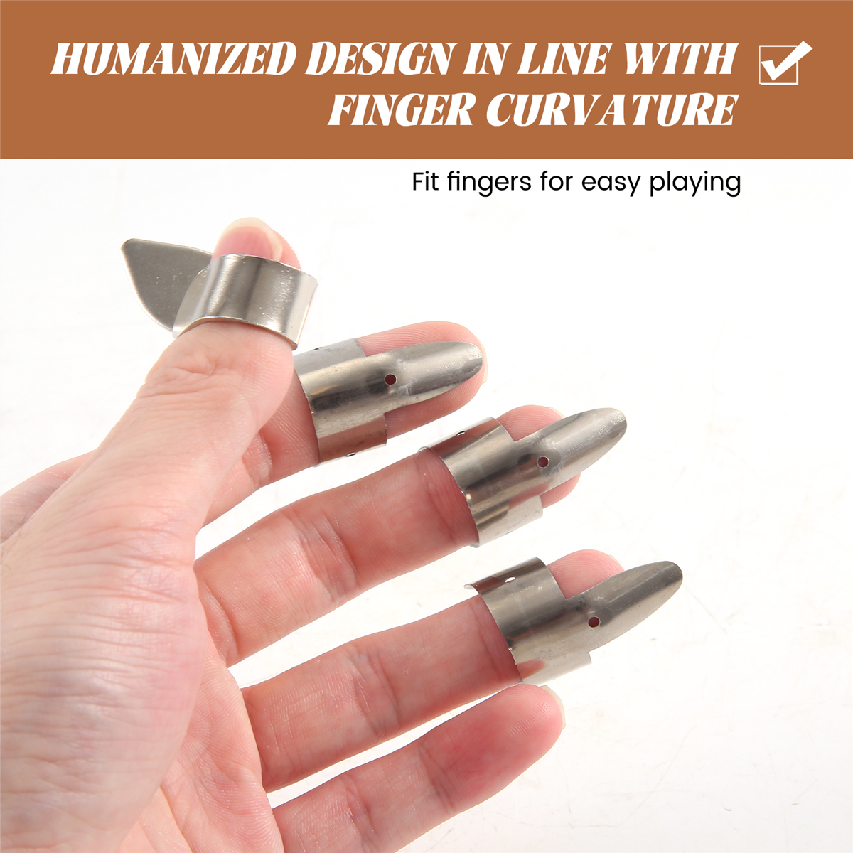 3 Metall-Fingerplektren + 1 Daumenplektrum-einstellen Gitarren-Fingerpicks für Gitarre Dobro Banjo usw.