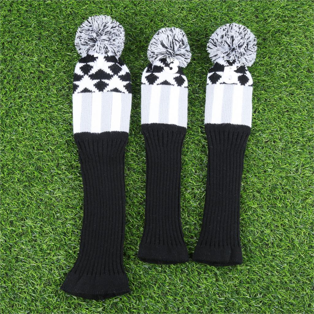 3Pcs No. 1 3 5 Golf Club Head Covers Set Knitted Fabric Sock Golf Headcover For Callaway Driver/ Fairway Woods