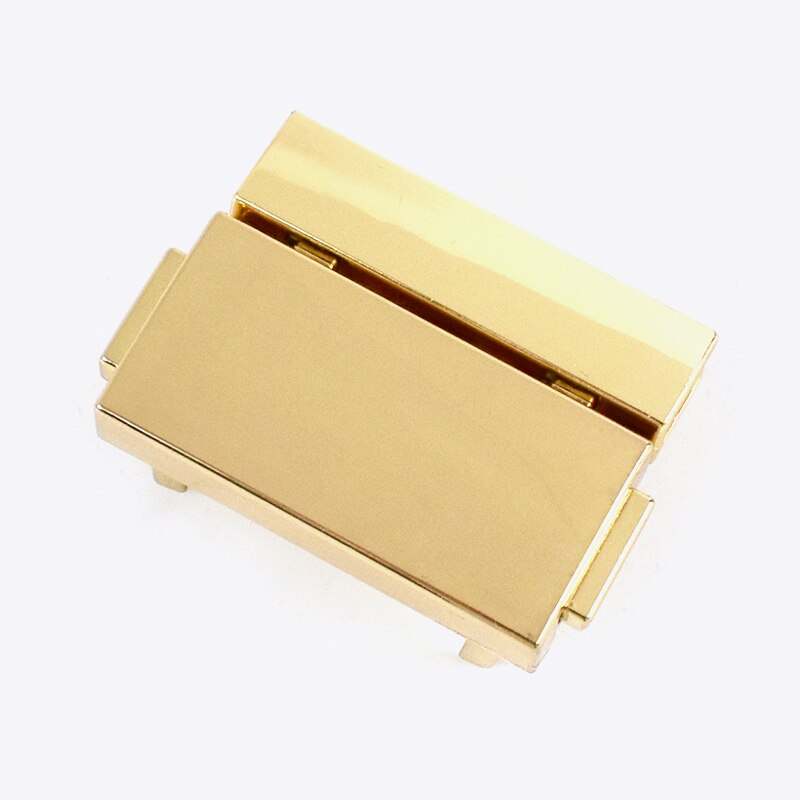 2/4pcs Meetee 38x29mm Rectangular Metal Press Push Locks Women Bag Spring Lock Snap Decorative Clasps Closure DIY Accessories: 38x29mm-2Pcs / lightgold