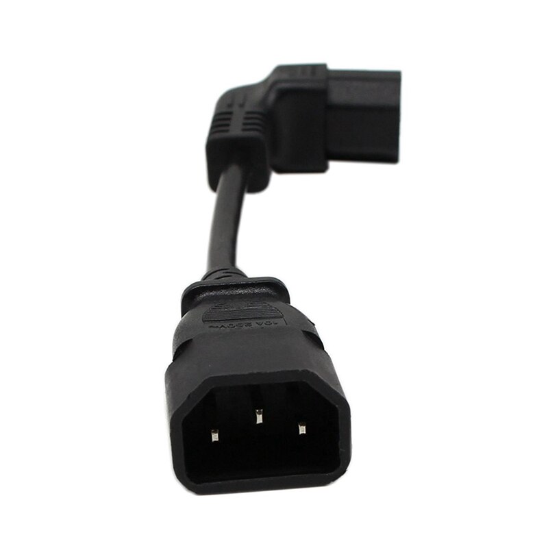IEC Male C14 To Up Right Angled 90 Degree IEC Female C13 Power Extension Adapter With 18Cm IEC 320 90 Degree C13 3 Pin Female To