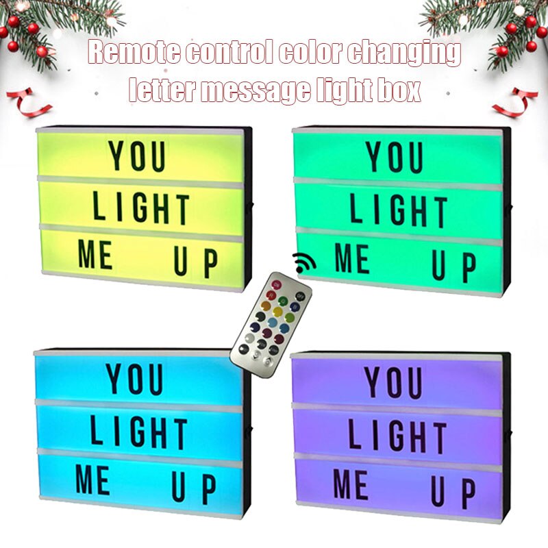 De Mini Kleur Veranderende Lightbox Met Letters Symbool Kaarten Decoratie Lamp Bericht Board Lightbox Usb Powered Voor Indoor Outdoor