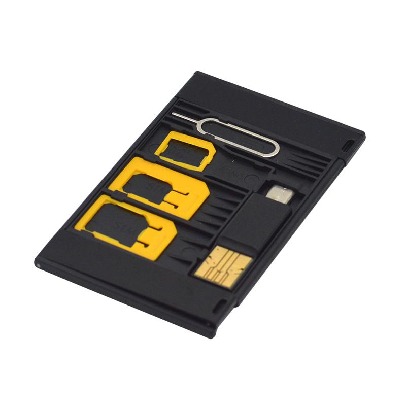 5 Stks/set Sim Otg Telefoon Reader Set Micro Sim En Nano Adapter (Willekeurige Kleur)