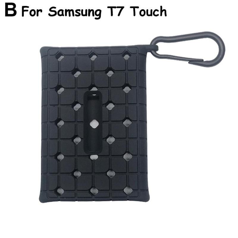 Portable SSD PSSD Sleeve Skin Hard Disk Hard Drive Protective Cover Anti-fall Silicone Case For Samsung T7: B
