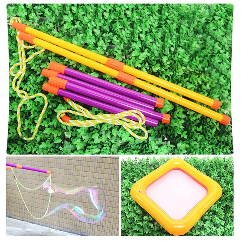 Long Bubble Rope Outdoor Sword Shape Bubble Wand Toy Kids Toys Bubble Maker Rainbow World Bubble Foldable Swing Outdoor Play Set