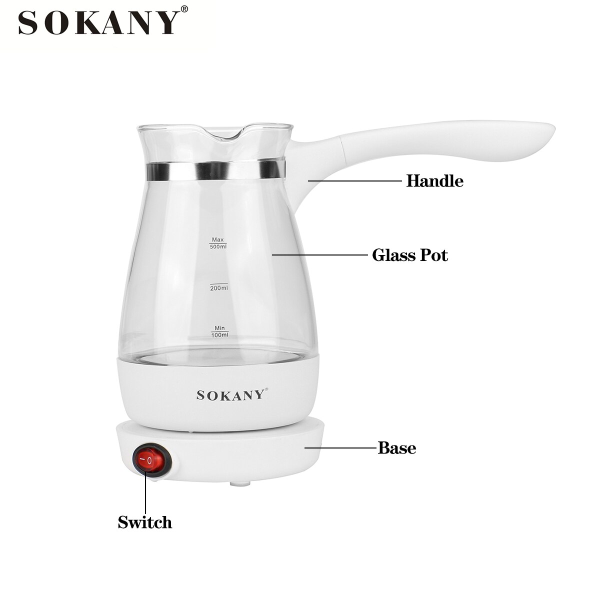 SOKANY Coffee Maker 220V Turkish Greek Electric Coffee Machine Pot
