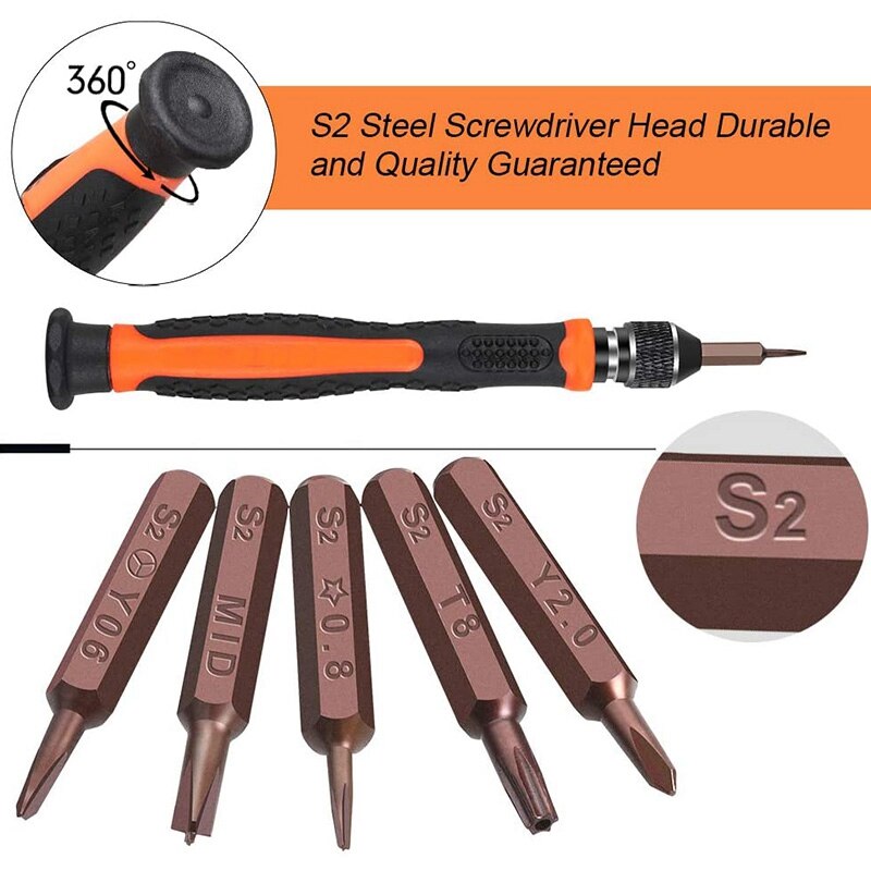 24 Kits de réparation de téléphone portable, jeu de tournevis de précision avec netizer, trousse à outils fixe pour équipement de réparation électronique