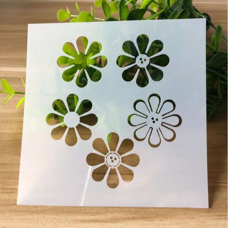 1pc Schablone Wiederverwendbare Malerei Vorlage DIY Blume Werkzeuge Fotoalbum Scrapbooking Färbung Tagebuch Präge Büro Schule Liefert