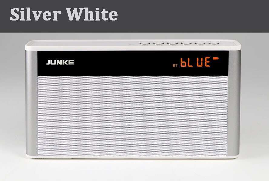 Junke Hifi Stereo Bluetooth Speaker Draagbare Draadloze Super Bass Dual Klankkast Met Mic Tf Fm Radio Aux Inout Usb tf P2 Kolom: Silver White