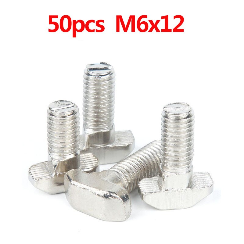50pcs/lot M5 M6 M8 T Bolt Screws for EU Standard 20 30 40 Linear Rail Aluminum Profile,50pcs M5 M6 M8 Hex Flange Nuts Optional: 50pcs M6x12