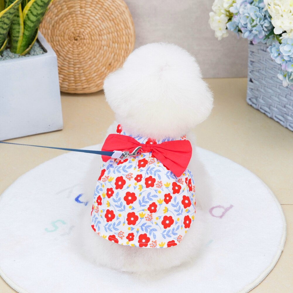Ropa para mascotas, vestidos para perros pequeños, vestido de princesa Floral dulce, falda para gato, cachorro, Chihuahua, Pug, Yorkie, primavera y verano