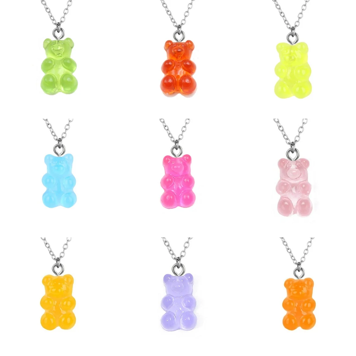 Collana Bambina Con Ciondolo Cartone Animato - Color Caffè Chiaro, Catena Metallica Fine, Regalo Per Ragazze E Donne