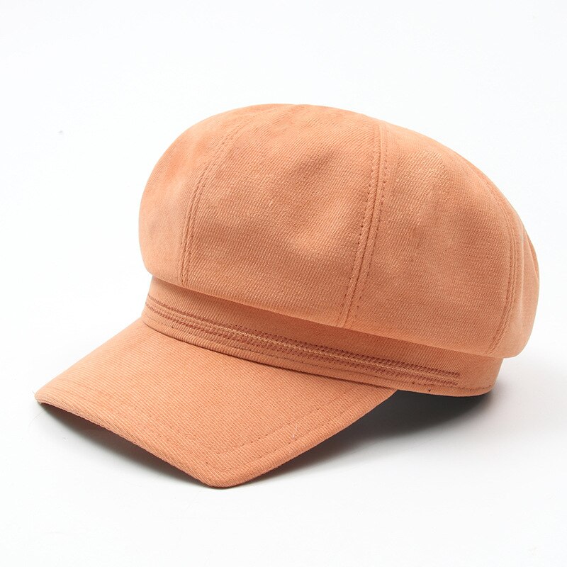 Ldslyjr algodão sólido boina casual pintor chapéu pico octogonal chapéus para mulher e menina 19