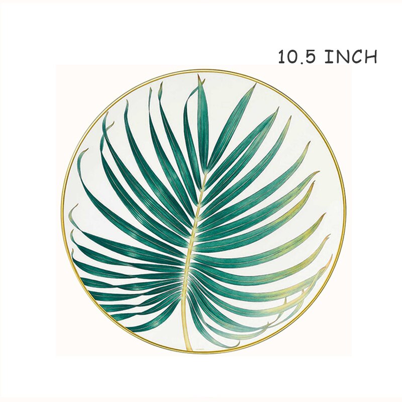 Bone China Ronde Plaat Creatieve Bos Dessert Serie Set Bladeren, Bloemen, restaurant En Thuisgebruik Koffie Set En Kom: K