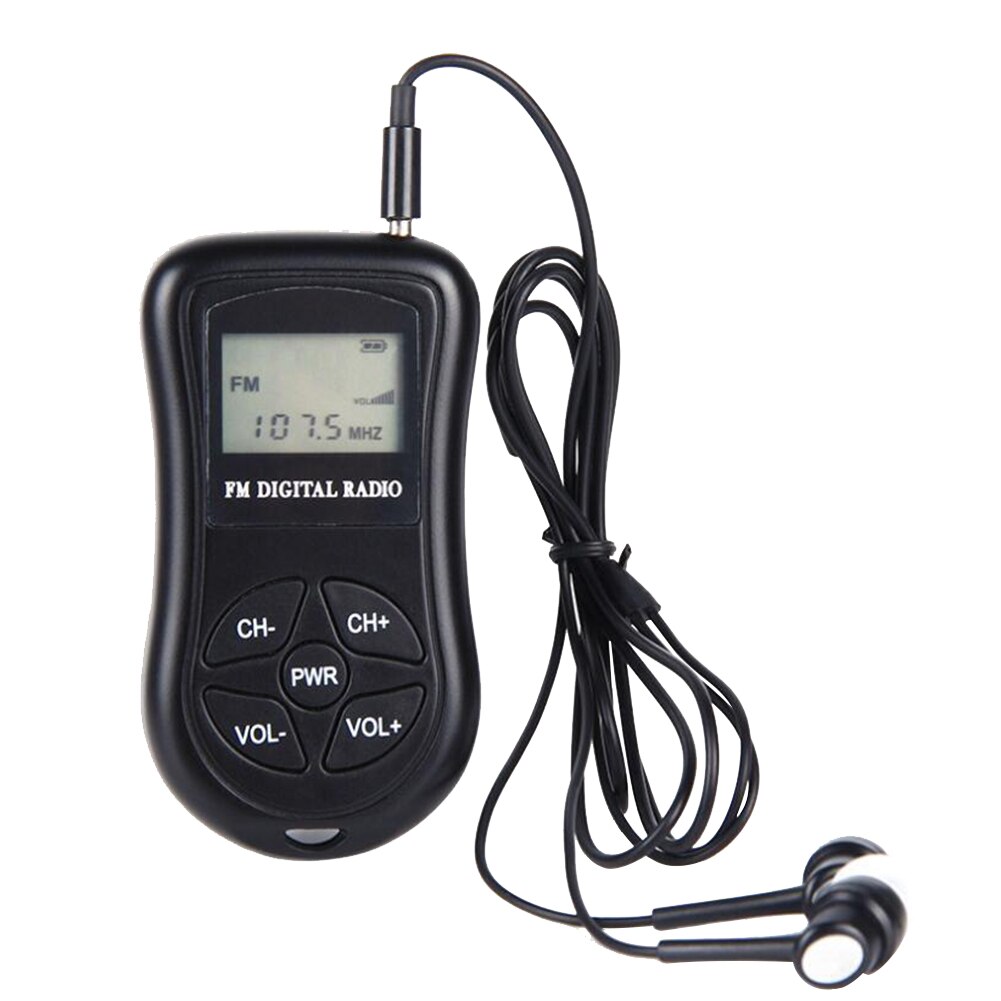 Portable Radio Battery Operated FM 60-108MHz Radio DSP Receiver LCD Display with 3.5mm Earphone