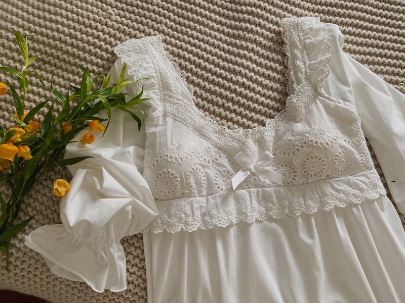 Camisón Retro de algodón para verano, ropa de dormir, vestido