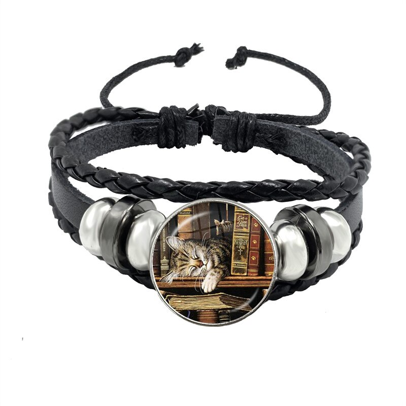 Pulsera de cuero para hombres y mujeres, brazalete de , accesorios de joyería, de escritor, Biblioteca de libros, profesor y estudiante