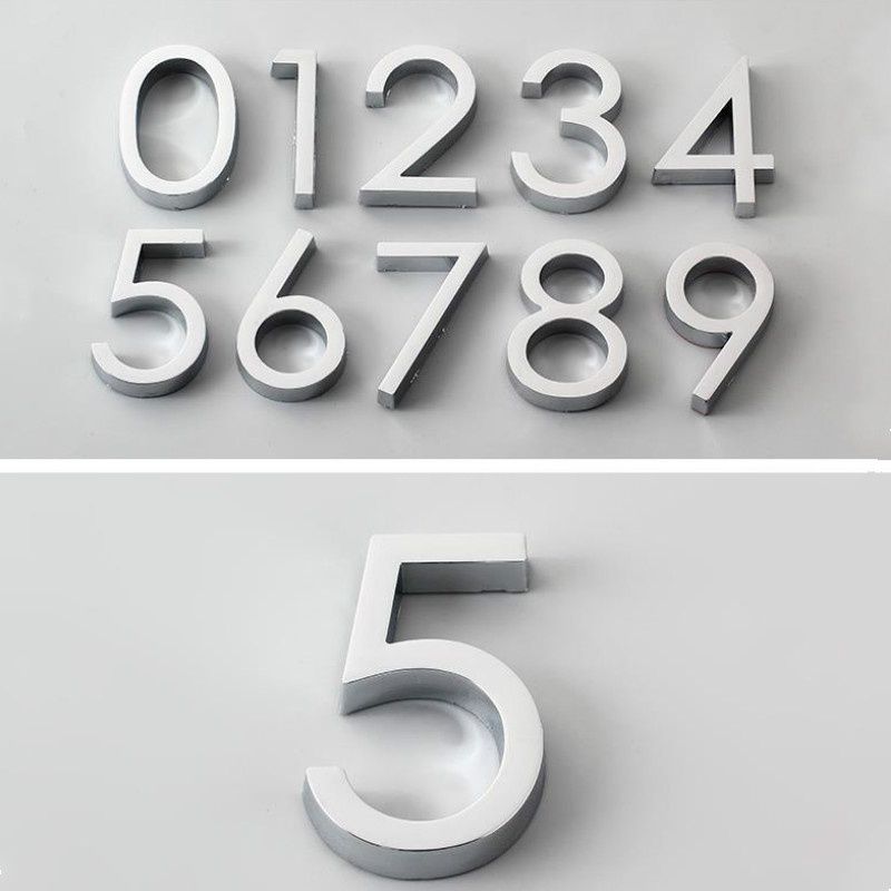60mm Self Adhesive House Number Sticker For Apartment Plastic Doorplate Home Door Plaque Numbers Signs Mailbox Street Numbers