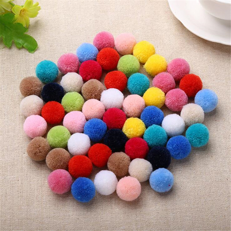 50 stk blandet farve fluffy pompon blød kugle pom pom kugler til diy børn legetøj tilbehør syforsyning craf
