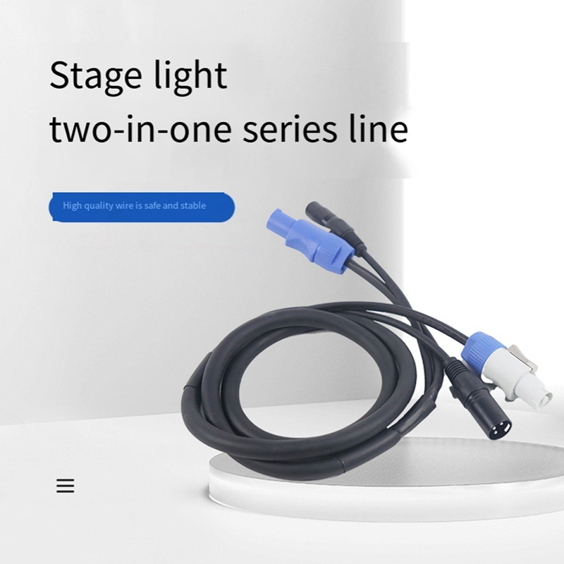 Powercon DMX Kabel - Powercon Kontakt och DMX XLR Signallinje för Belysning