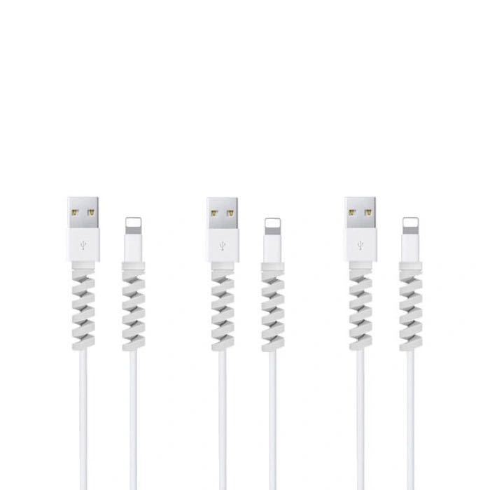 6 sztuk darmowa wysyłka kabel Protector silikonowy nawijacz szpulki przewód organizator pokrywa dla Apple iphone USB ładowarka kabel przewód: w odcieniu kości słoniowej