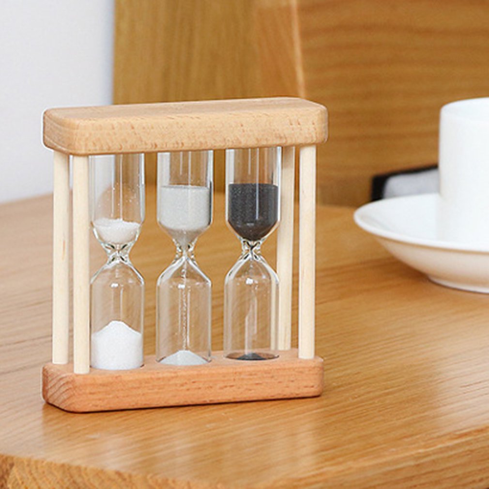 1/3/5 Minuut Houten Zand Glas Zandloper Timer Klok Home Decor Voor Childern Eenvoudige Stijl