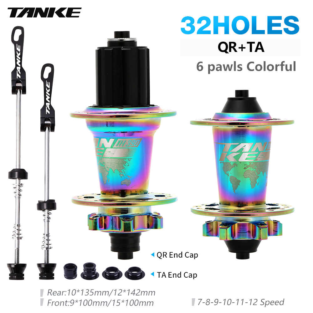 TANKE Ultralight MTB Bicycle Hub 6 Pawls 6 Bearing Freehub 120 Click 36H 7-12 Speed 6 Nail Bike Disc Brake Hubsets Cycling Parts