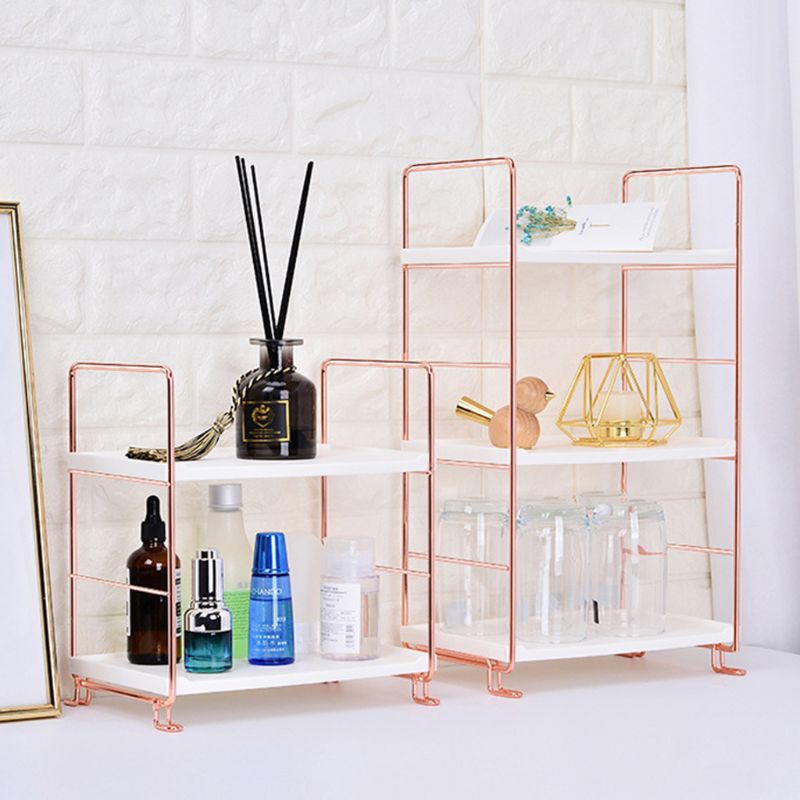 2 Tier Multifunction Stackable Shelf Organizer for Spices Cosmetics Kitchen Bathroom Storage Rack Holder