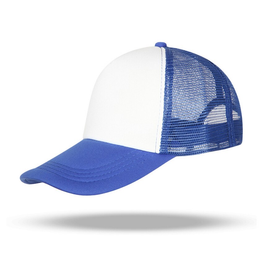 Snapback ajustable para hombres y mujeres, sombreros para hombres y mujeres, gorra de béisbol de malla Lisa informal, ropa de calle, sombrero de papá, gorra de camionero de Hip Hop: Blue White