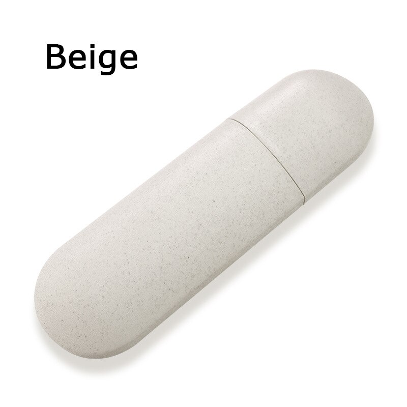 Tandbørsteholder kosmetisk kapsel rejsetaske organizer 1pc bærbar kosmetik taske badeværelse organisator til tandbørste: Stor beige