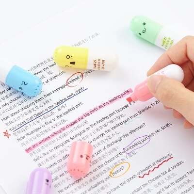 Creatieve Pil Highlighter Kleur Pak Mark Pen Voor Student 18Pcs