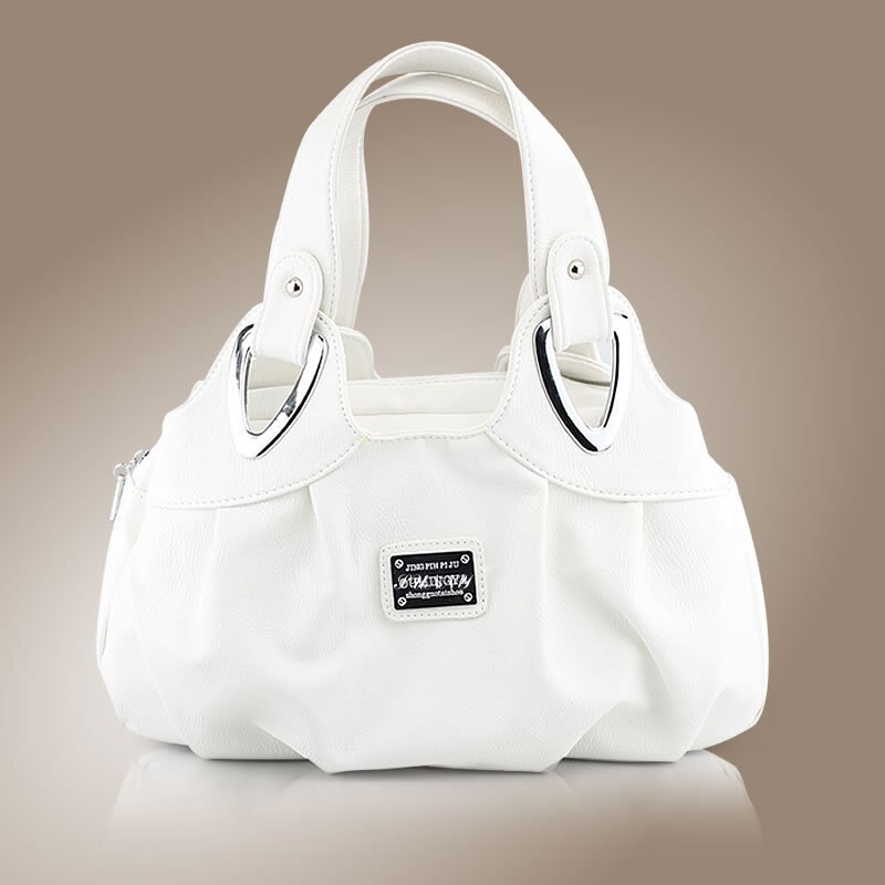 Korean handbag beautiful Women PU leather Bag Tote Bag Printing Handbags many style Satchel MM5: YG White