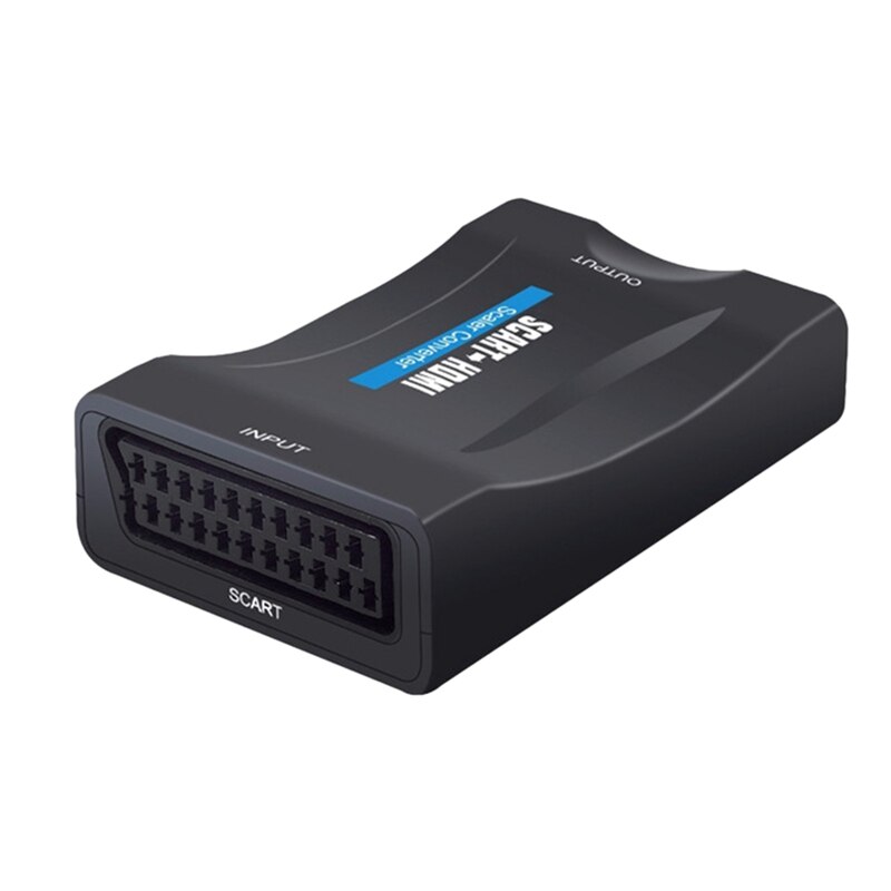 Scart til hdmi konverter adapter, scart adapter understøtter hdm 1080p/ 720p switch video o opskalere konverter