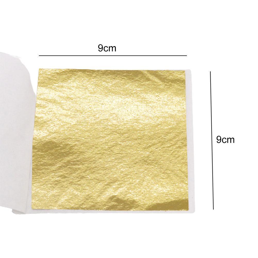 100X Gold/Silver/Copper Foil Double Sided Paper Decoration Paper Gilding DIY Crafts cm Sheets Decor 9*9 Leaf Leaves O9S2