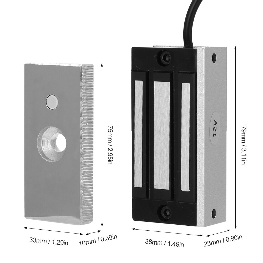 Single Door Electric Magnetic Electromagnetic Lock 60KG Holding Force for Access Control Electronic Magnetic Lock: Default Title