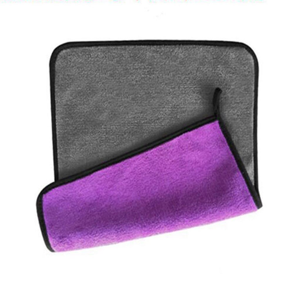 20*30cm bilvask mikrofiberhåndklæde bilrengøring tørringsklud hemming bilplejeklud med detaljer om vaskehåndklæde: Lilla